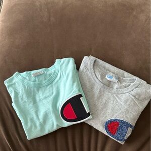 Champion Gray and Blue Short Sleeve Tees